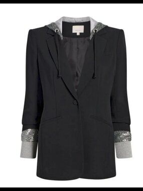 Cinq A Sept Sequin Hood Khloe Jacket  NWT size 8